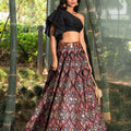 Black Kaya Printed Lehenga Set image 0