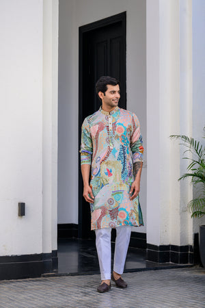 Gardenia Highlighted Kurta With Pants - XL image