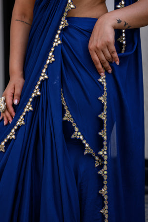 Iris Highlighted Applique Saree with Highlighted Blouse image 3
