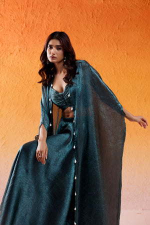 Metallic Teal Blue Co-od Set image 7