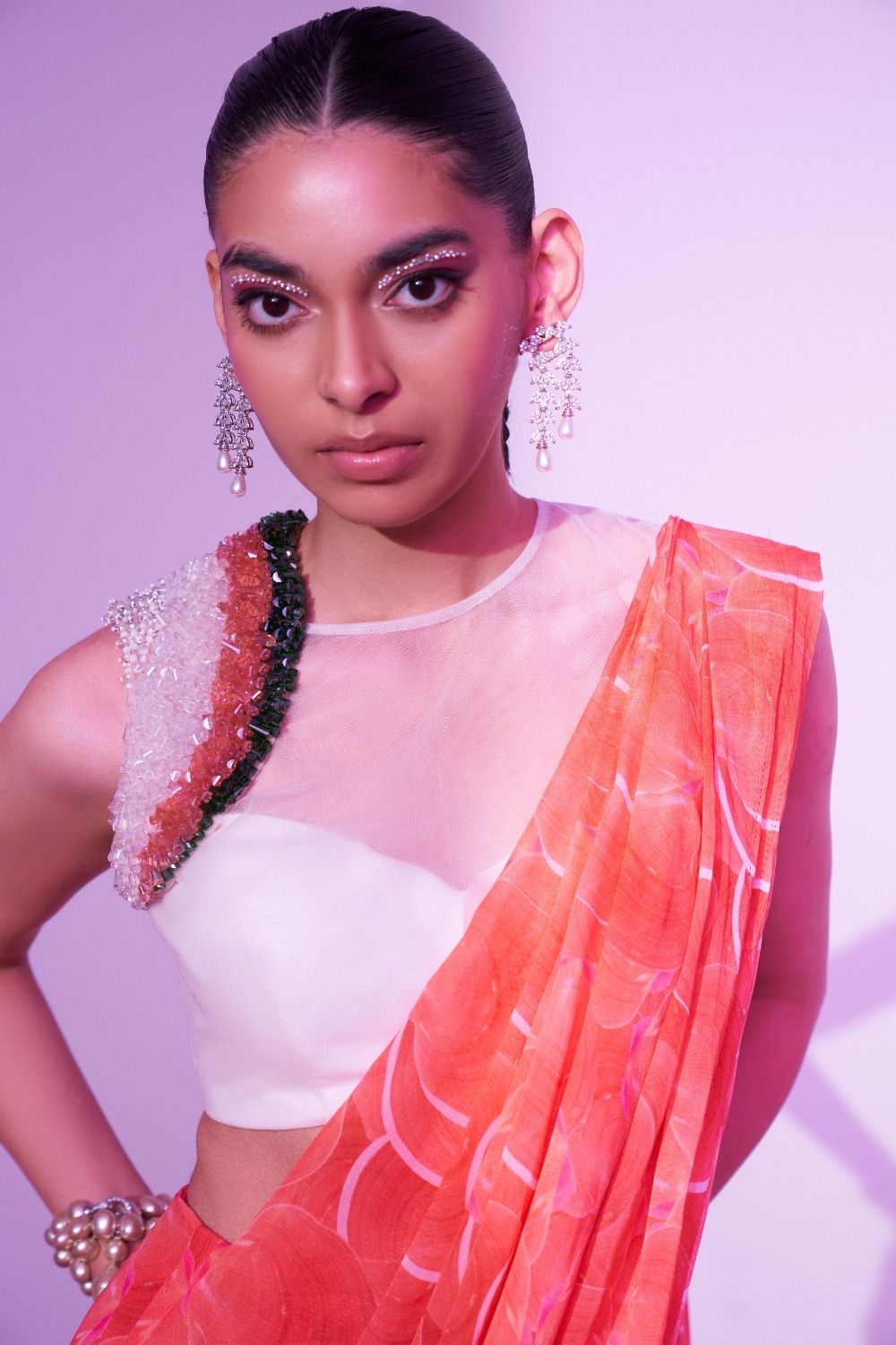 Tangerine Sea Saree image 2
