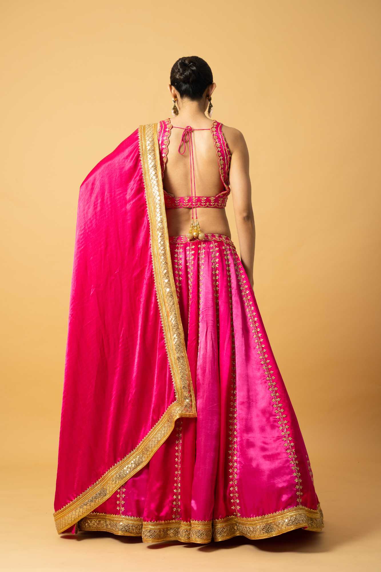 Pink Ombré Modal Satin Lehenga (Copy) image 1