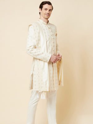 Lucknowi Embroidered Sherwani Set image 4