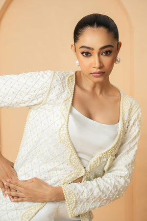 Ivory Pearl Embellished Co-ord Set image 4