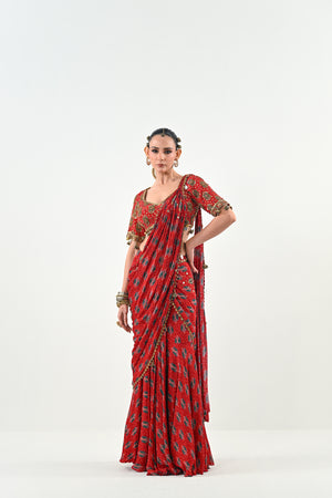 S SAREE SET WITH PRINTED BLOUSE image 0