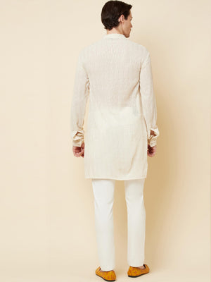 White Sequins Kurta Set image 2