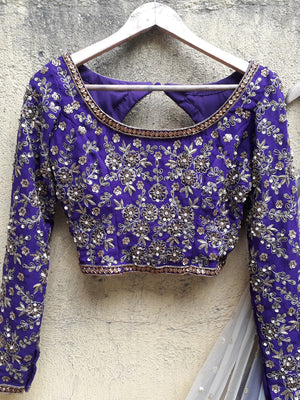 Purple Georgette Lehenga image 2