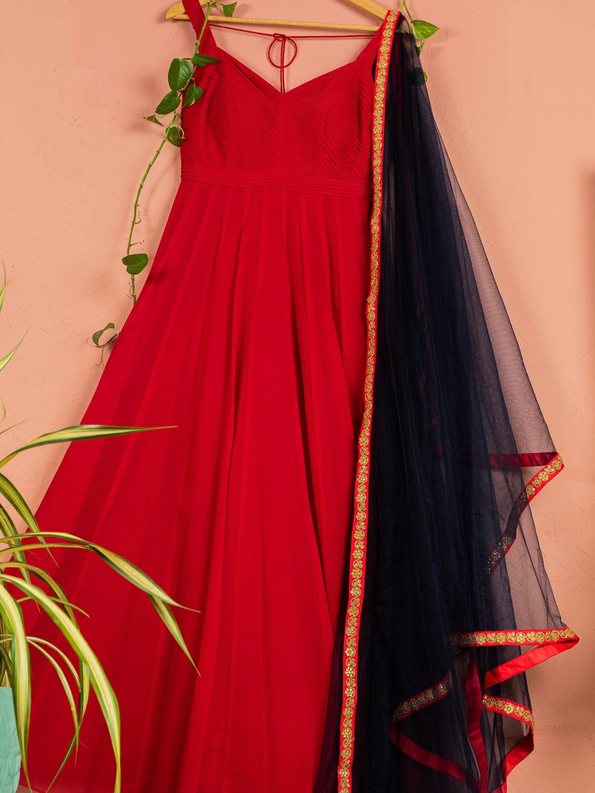 Red Anarkali Set - XL image