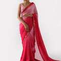 Pink Red Saree Set image 0