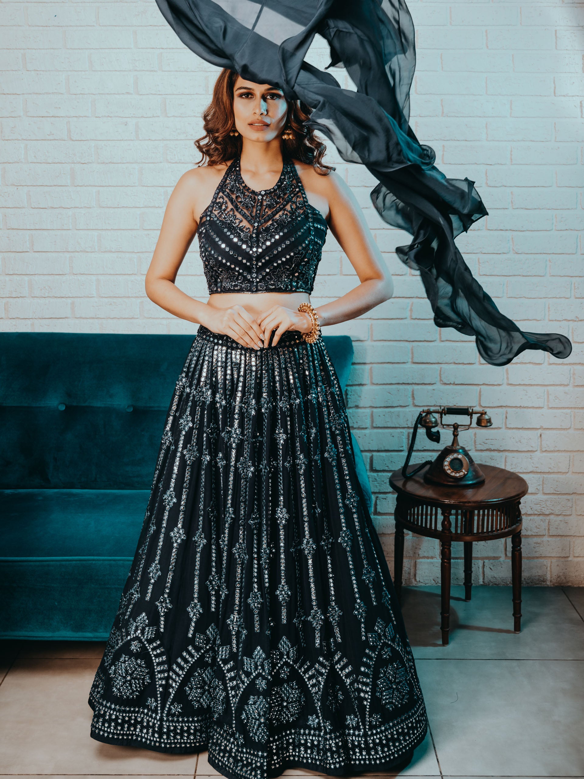 Midnight Blue Lehenga Set image 0