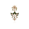 Green Plant Brooch With White Flowers image 0