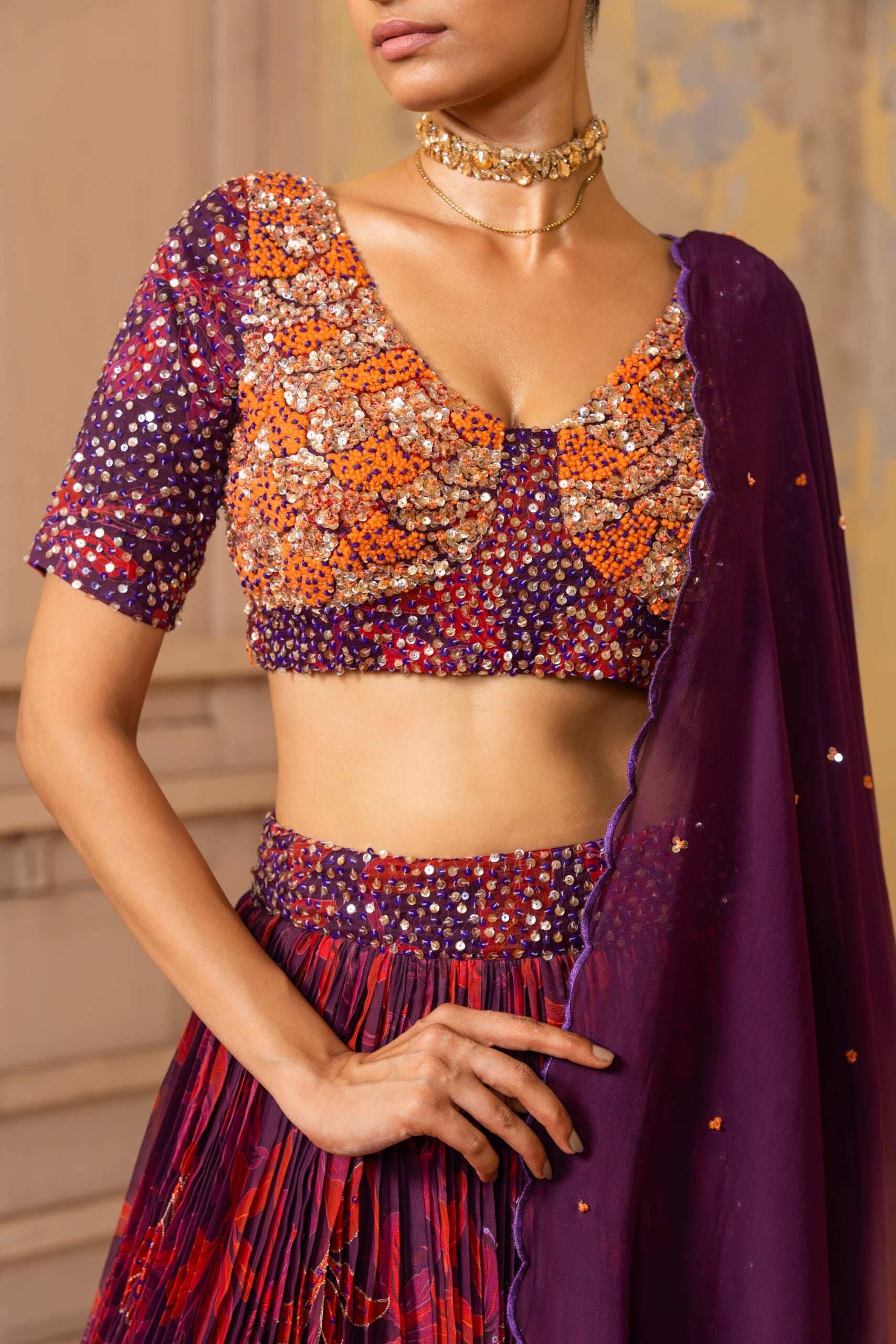 Crimson Bloom Lehenga image 3