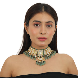 Sea Green And White Necklace Set image 5