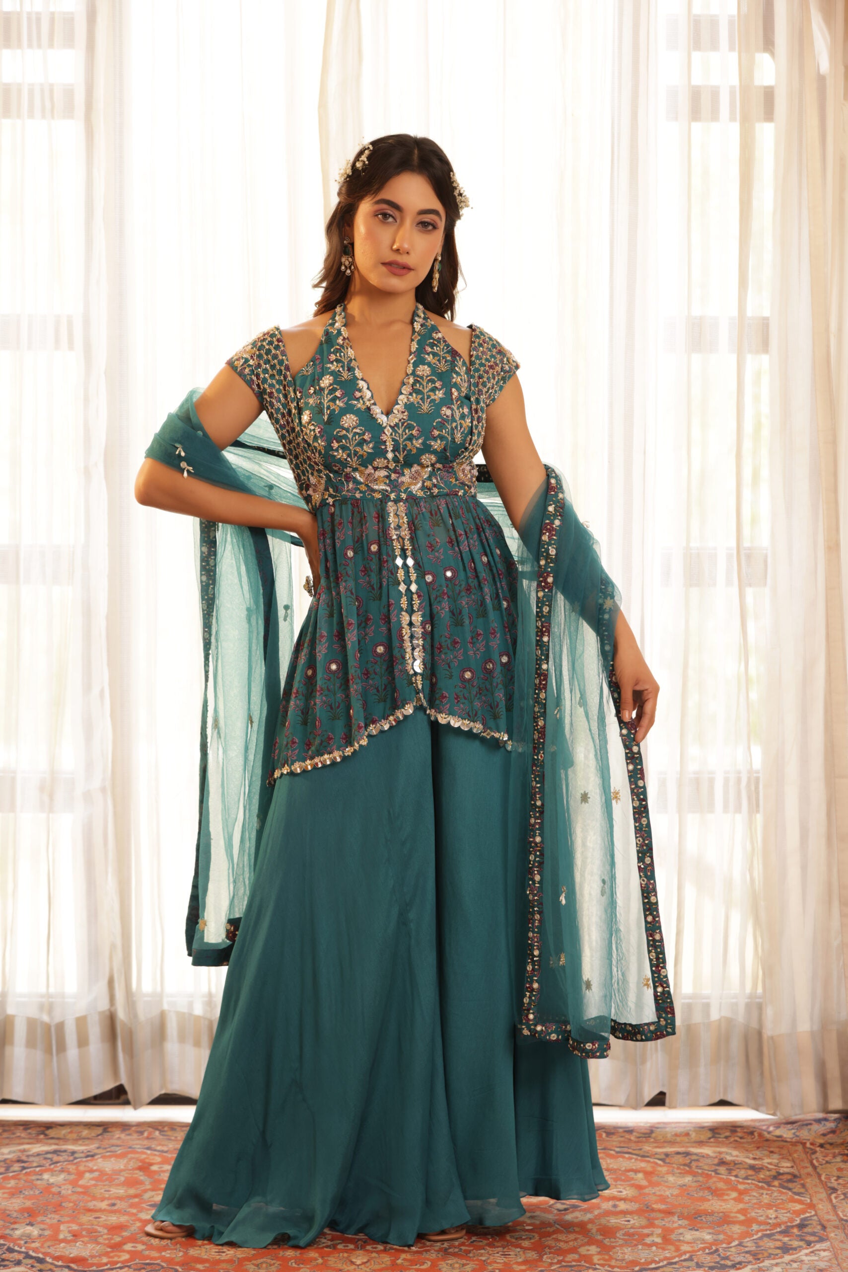 Embroidered Sharara Set - Custom image