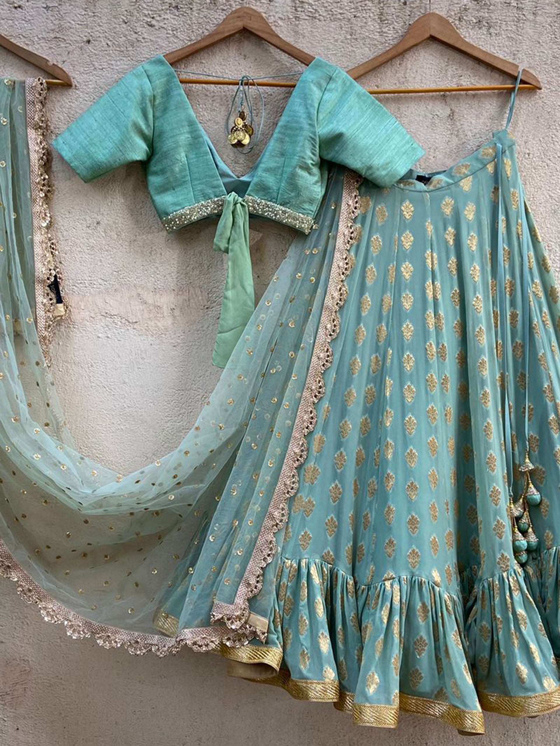 Ocean Green Lehenga Set image 3