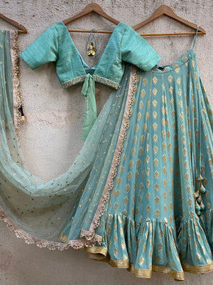 Ocean Green Lehenga Set image 3