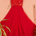 Red Mirror Work Anarkali Set image 0