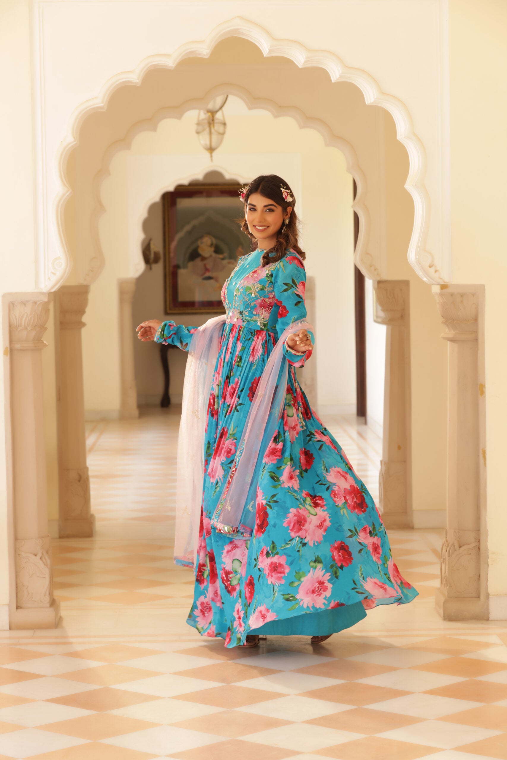 Floral Printed Anarkali image 20