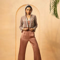 Metallic Rose Gold Embellished Co-ord Set image 0
