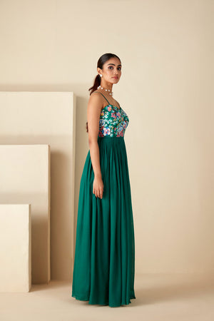Emerald Elegance Pleated Dress image 6