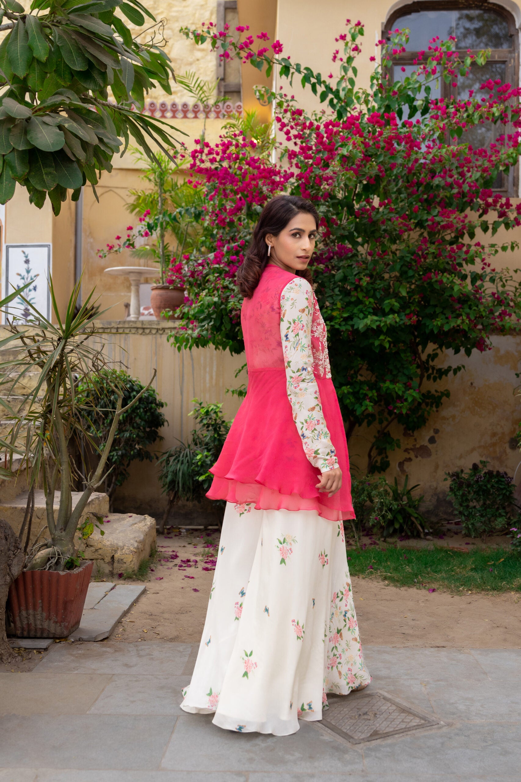 Embroidered Off-White Sharara Set image 4