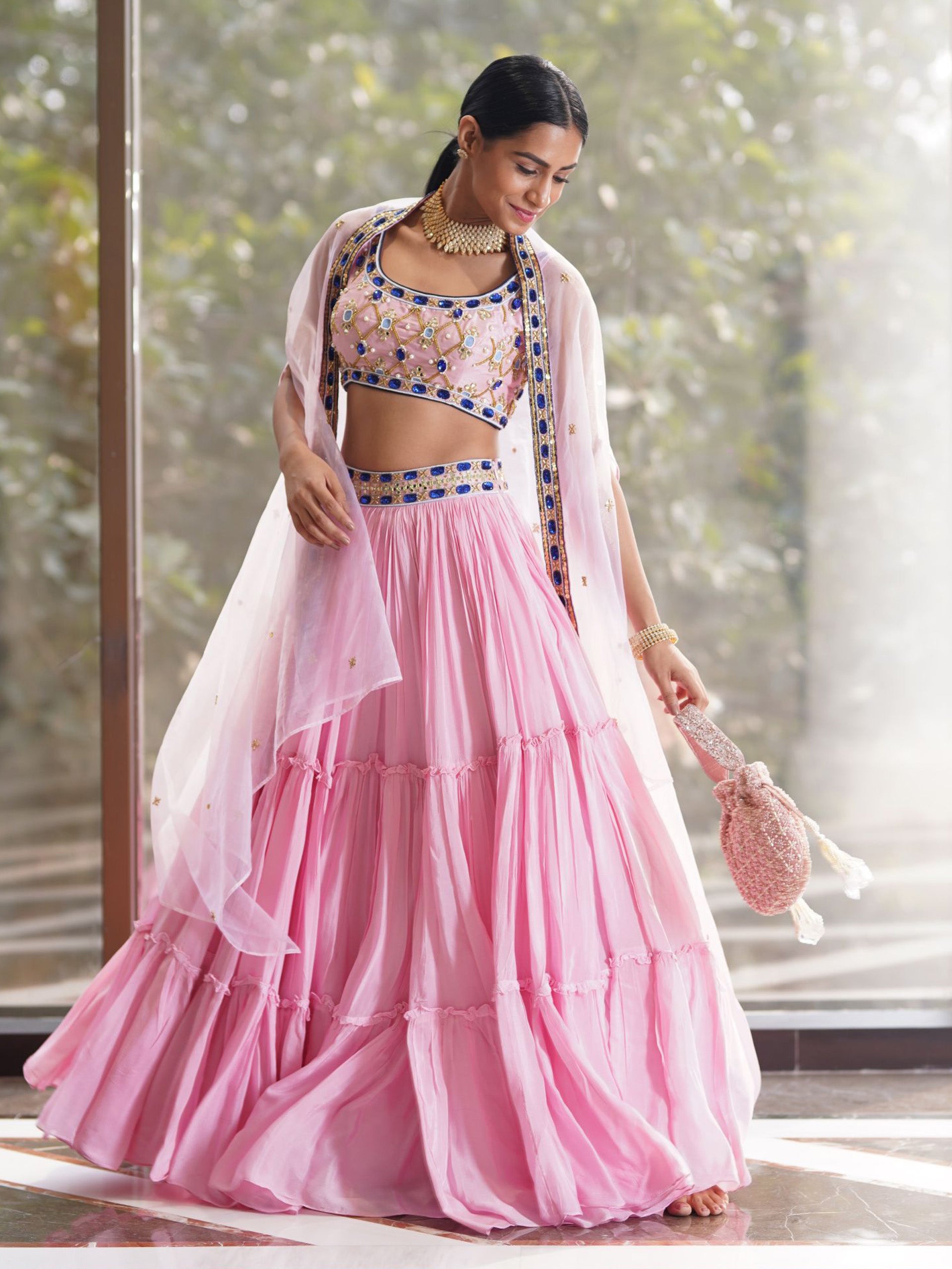 Pink Reana Lehenga Set image 2