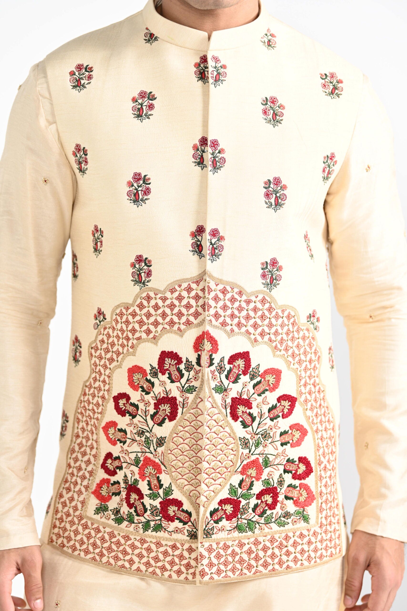 Rajasthani Floral Nehru with Butta Kurta image 6