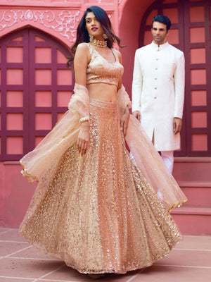 Gold Shimmer Lehenga Set image 3