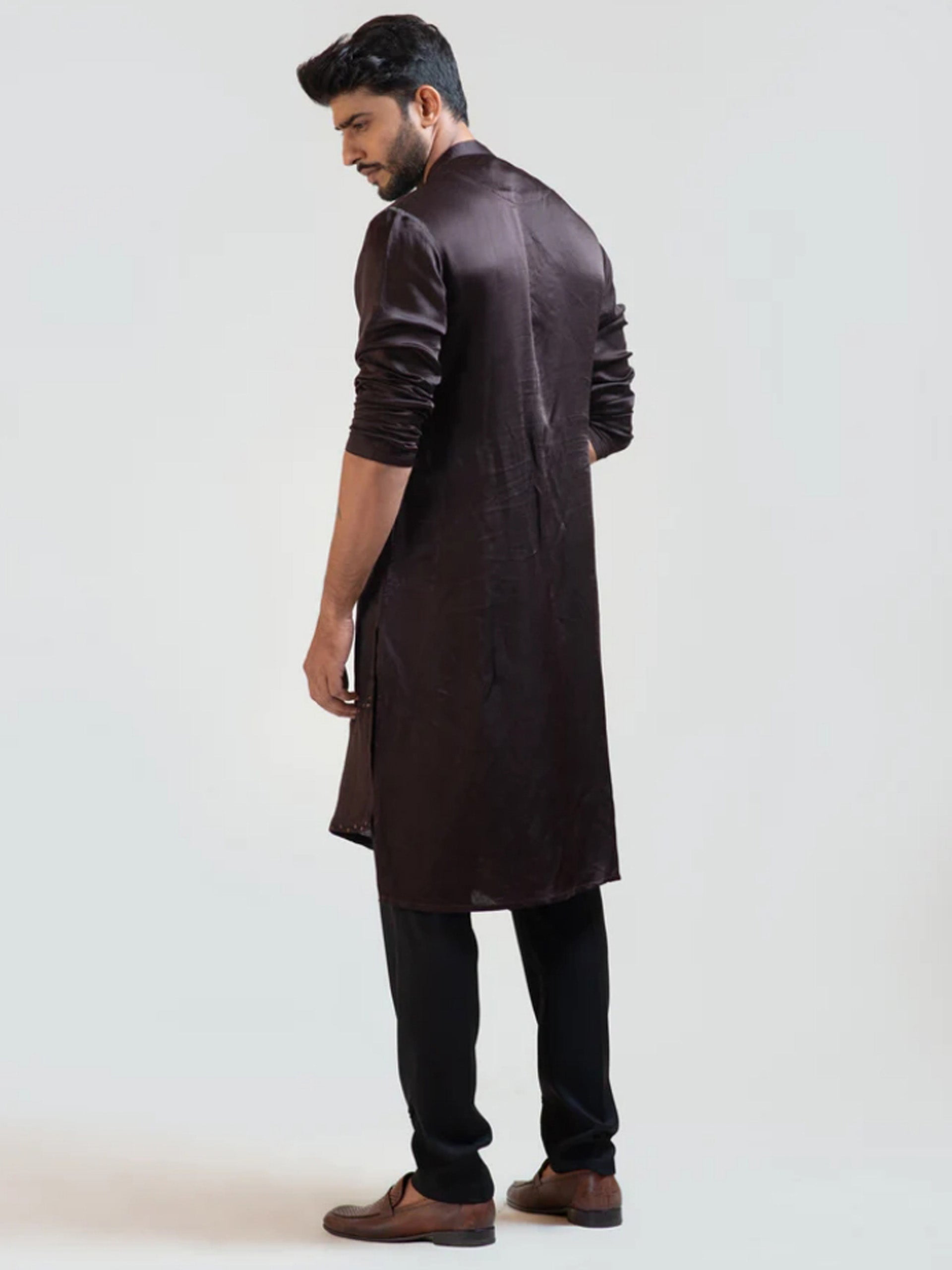Coco Brown Asymmetric Kurta Set image 1
