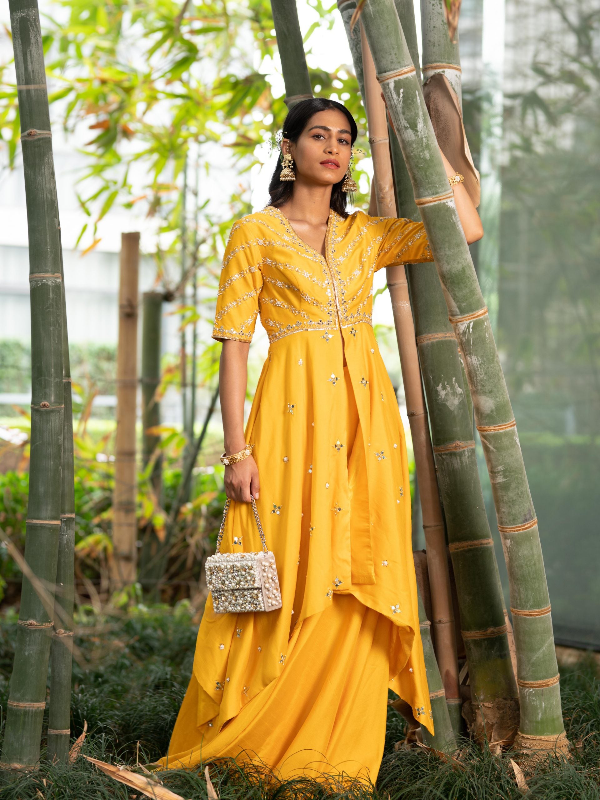 Yellow Raabya Kurta Sharara Set image 1