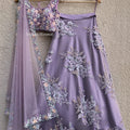 Amethyst Purple Lehenga with Hand Embroidered Blouse image 0