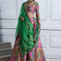 Pink Printed Lehenga by Juhi Bengani