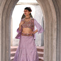 Lavender Jacket Lehenga Set image 0