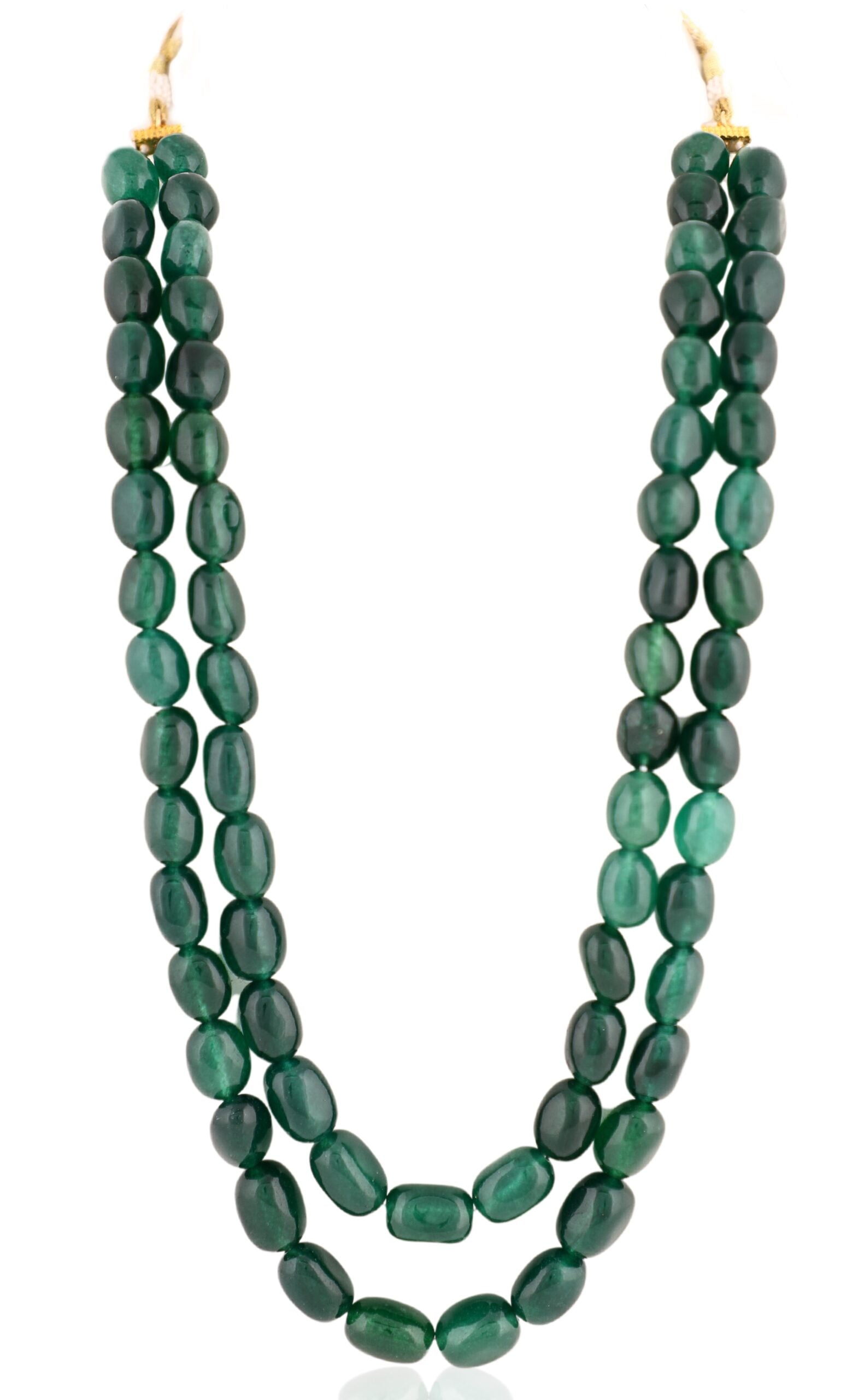 Green Emerald Bead Layered Maala image 0
