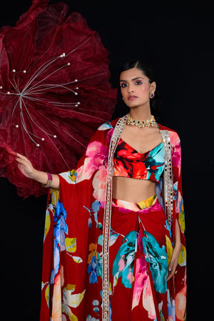 Our Peony Dhoti Skirt Set Printed Bralette image 5