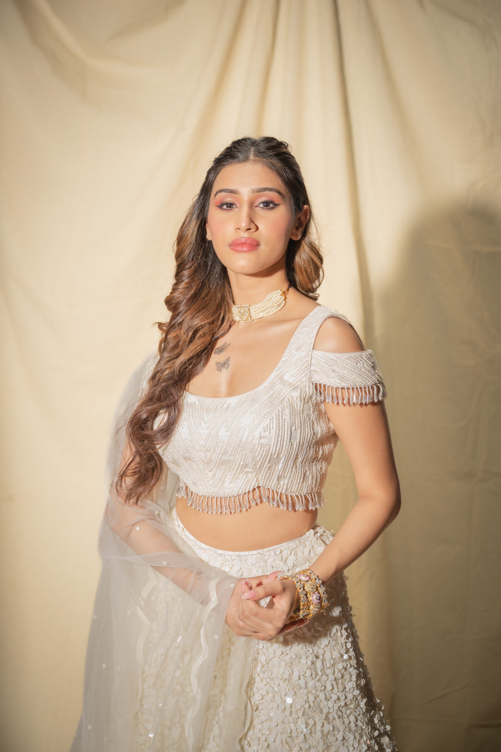 Offwhite Glam Lehenga Set image 3