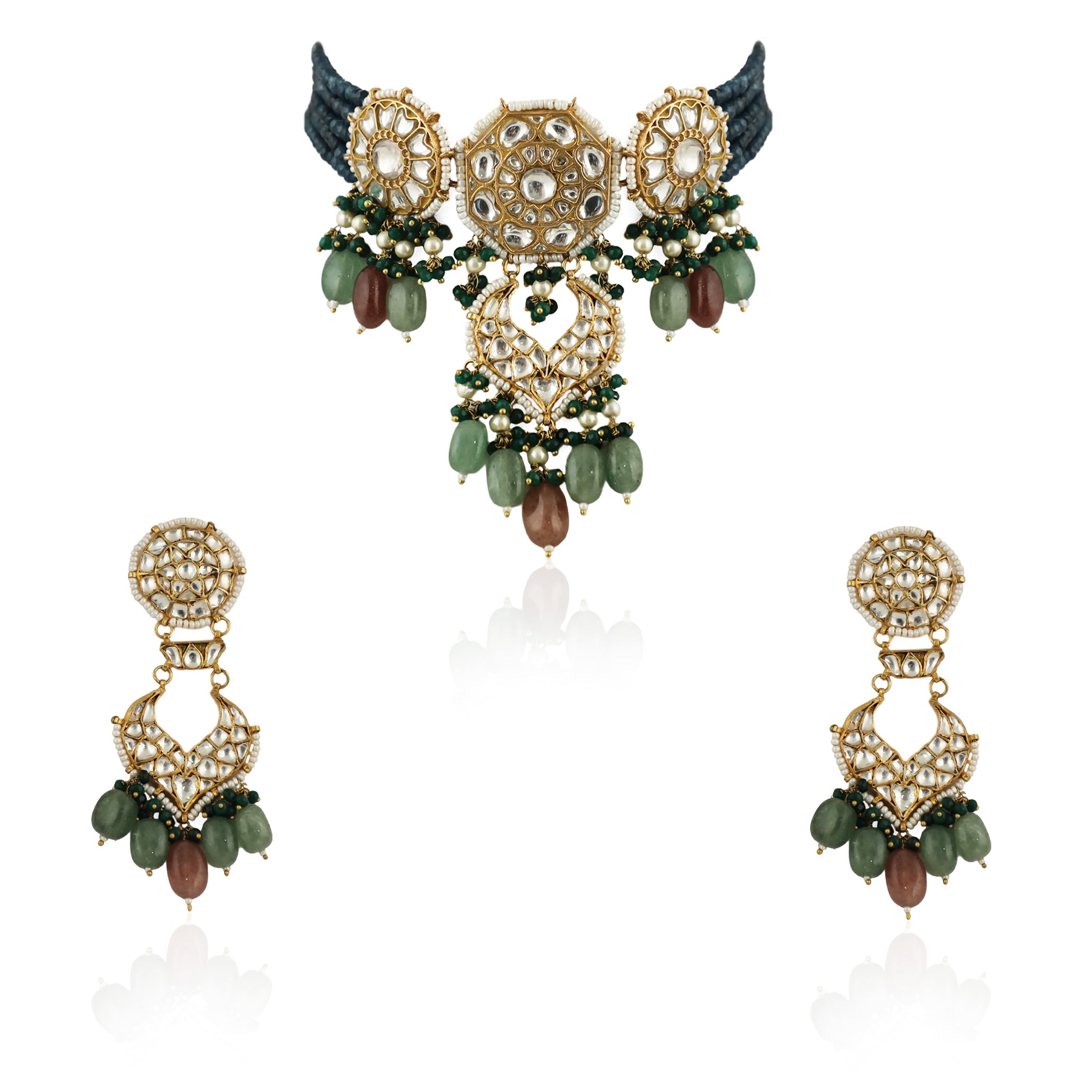 22KT Gold Plated Choker Necklace Set image 0