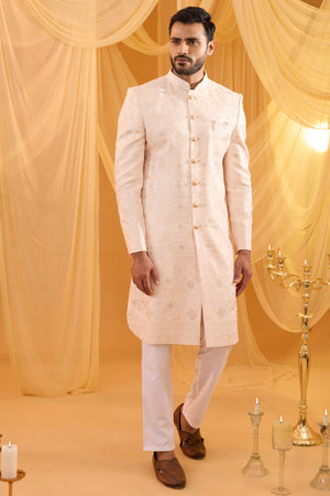 Pink Lucknowi Embroidered Sherwani Set - S image
