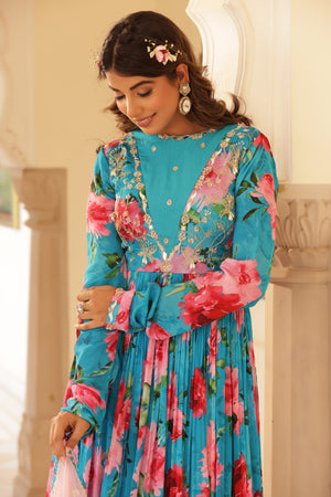 Floral Printed Anarkali image 10