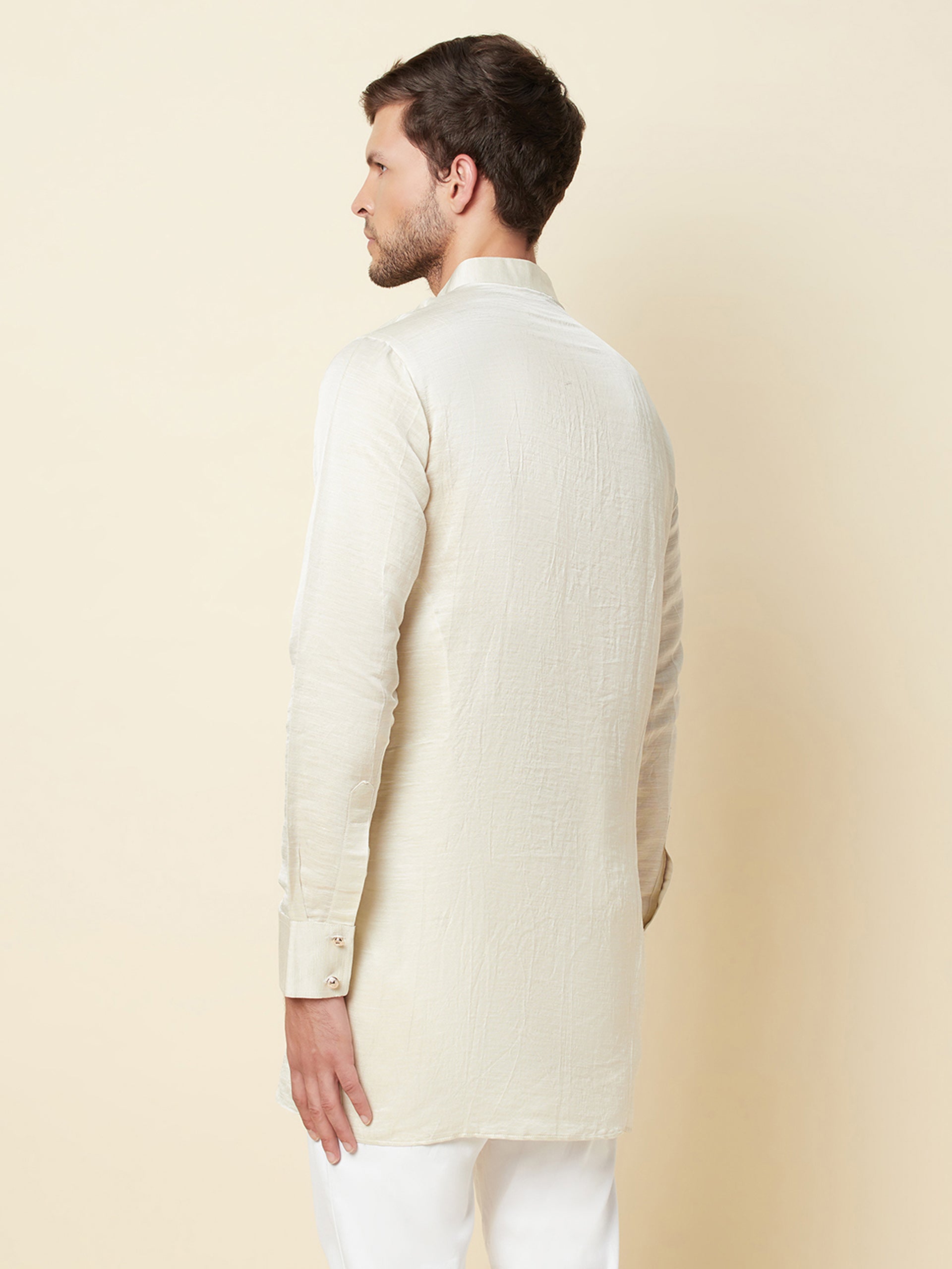 Cream Linen Kurta image 2