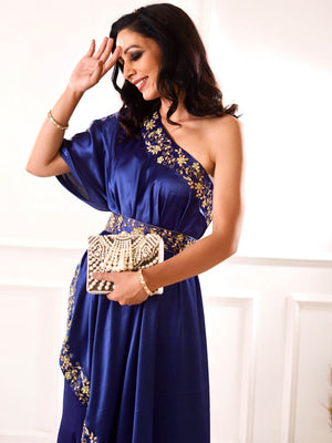 Sehar Navy Amber Cape Sharara Set image 2