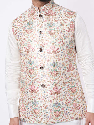 Floral Threadwork Bundi Jacket Set image 1