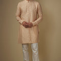 Light Pink Embroidered Kurta Set image 0