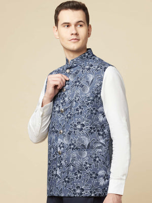 Tropical Print Bundi Jacket Set image 0