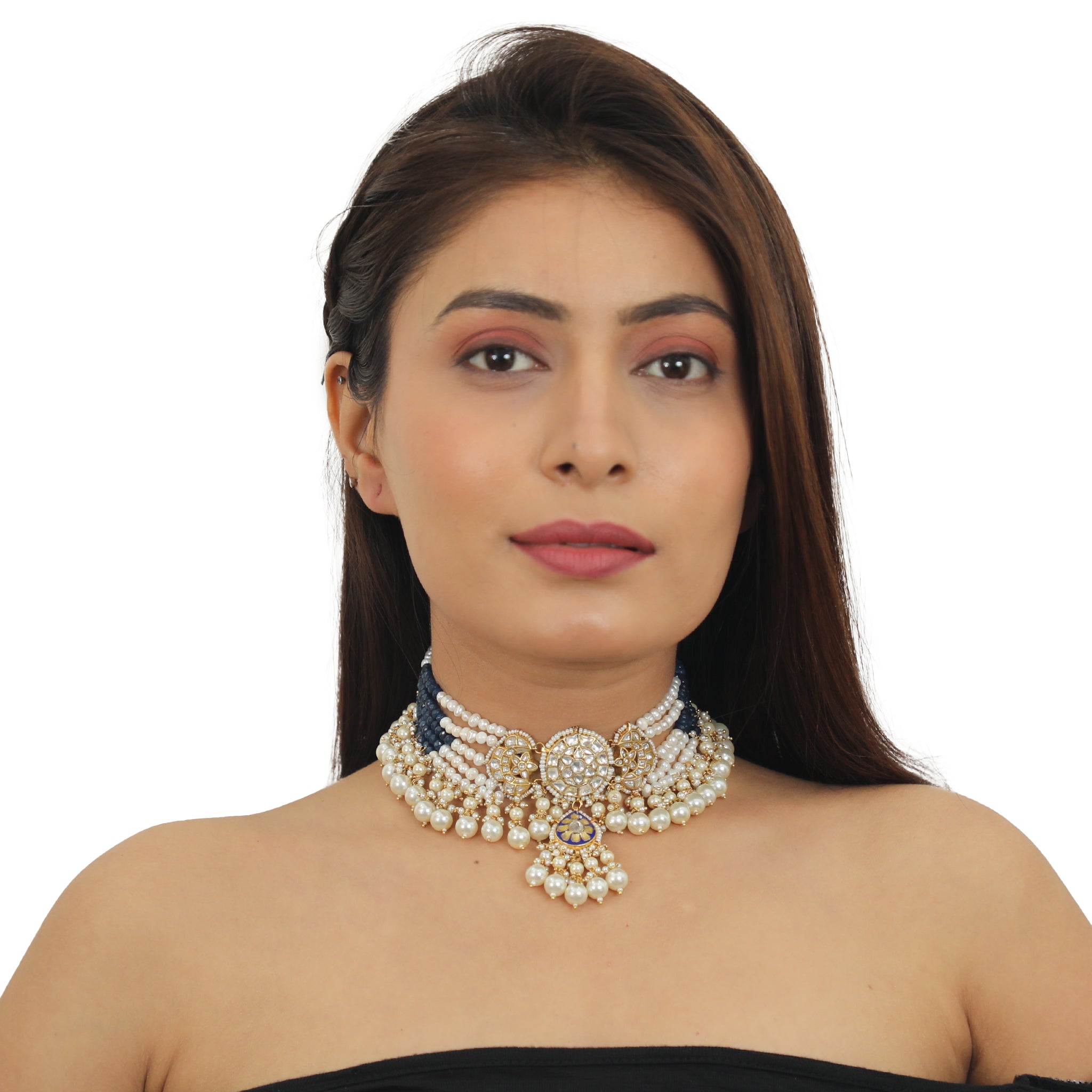 Necklace Set With White Pearls image 5