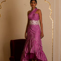 Purple Printed One Shoulder Long Dress image 0