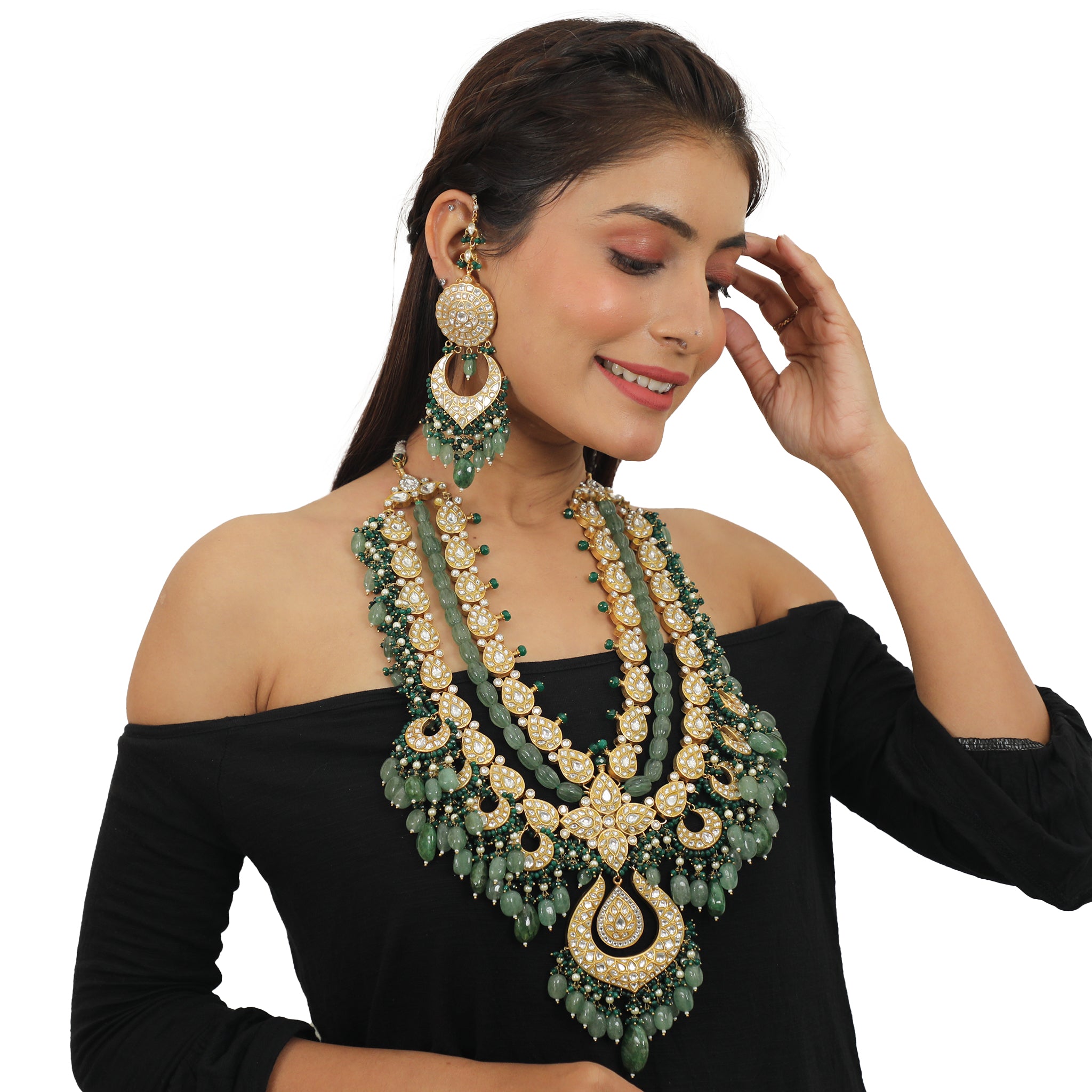 Bridal Double Layered Necklace Set image 3