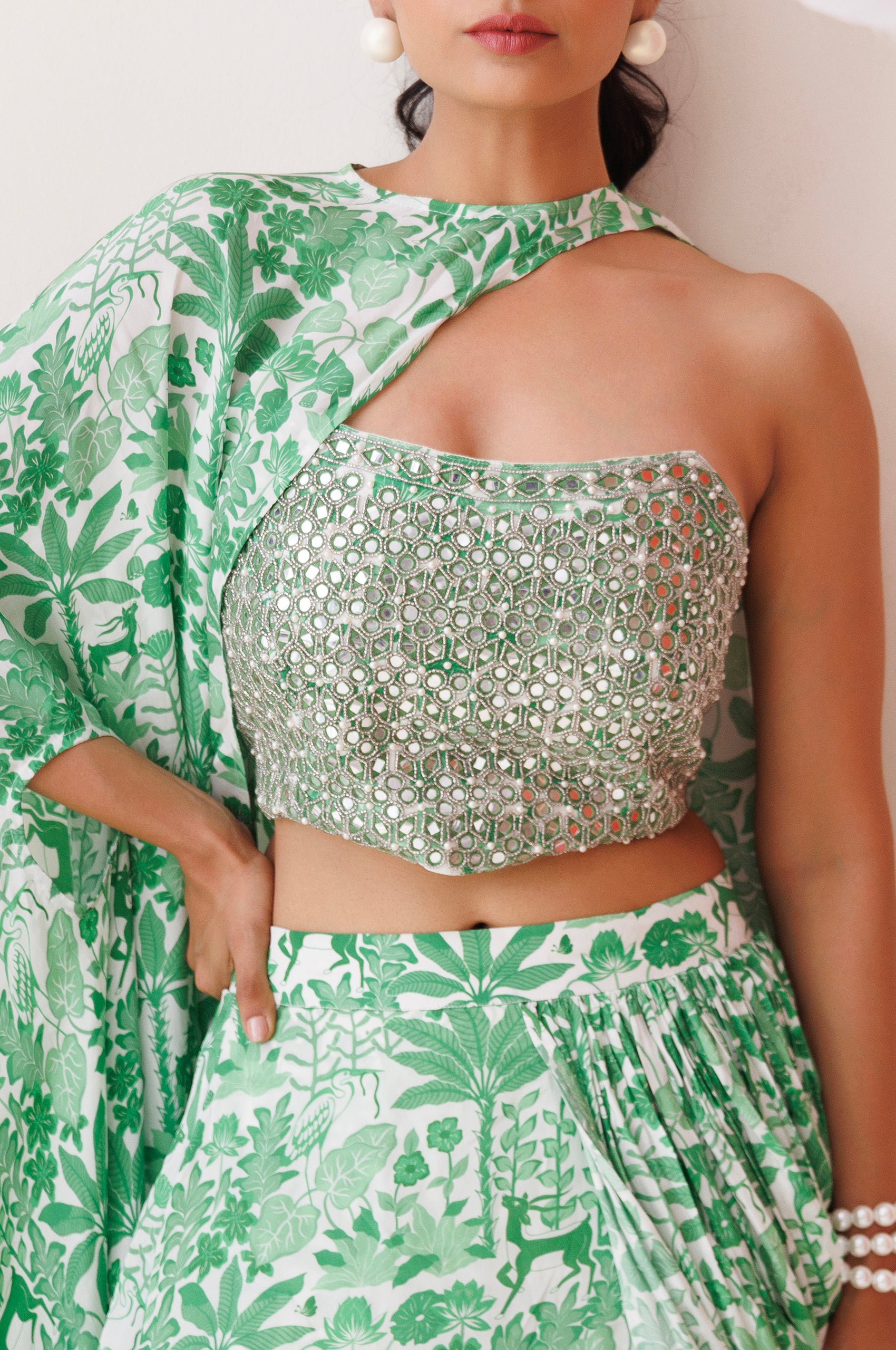 Ivory Fern Saree image 4