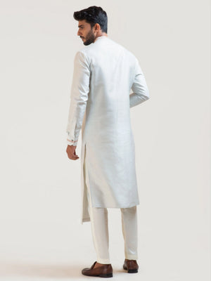 Ice Blue Overlap Kurta Set image 1