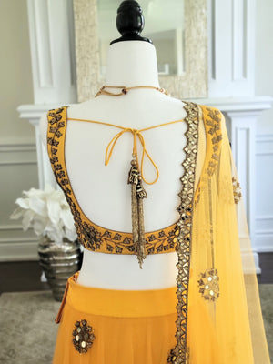 Mango-Orange Ombre Lehenga image 1
